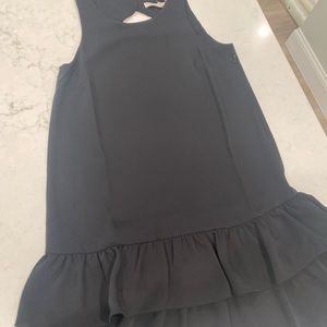 Loft black ruffle bottom dress 0 petite
